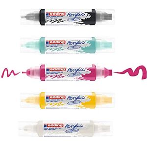 edding 5400 Acryl 3D Double Liner schwarz, weiß, gelb, pink, türkis 5 Acrylfarben Set Tuben (basic) Doppel-Spitze 2-3,5-10 mm Acryl Farben für Leinwand, Holz Farben in Künstlerqualität edding 5400 Acryl 3D Double Liner schwarz, weiß, gelb, pink, türkis 5 Acrylfarben Set Tuben (basic) Doppel-Spitze 2-3,5-10 mm Acryl Farben für Leinwand, Holz Farben in Künstlerqualität