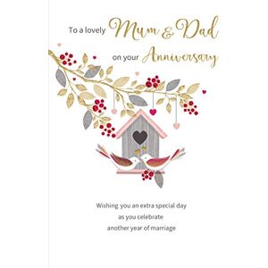 Piccadilly Greetings Regal Publishing C80797 Klassische Jahrestagskarte für Mama und Papa, 22,9 x 15,2 cm Piccadilly Greetings Regal Publishing C80797 Klassische Jahrestagskarte für Mama und Papa, 22,9 x 15,2 cm