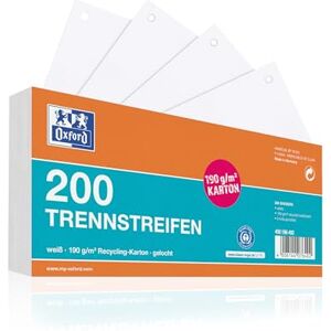 Oxford Trennstreifen, aus Karton, gelocht, 190 g/m², weiss, 200 Stück Oxford Trennstreifen, aus Karton, gelocht, 190 g/m², weiss, 200 Stück
