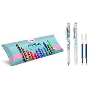 Pentel BLN75KW Energel Kawaii 0,5 mm schwarze Tinte 2 Stück (Textur Onigiro/Uchiwa) & 2 blaue Nachfüllminen gratis Pentel BLN75KW Energel Kawaii 0,5 mm schwarze Tinte 2 Stück (Textur Onigiro/Uchiwa) & 2 blaue Nachfüllminen gratis