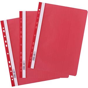 D.RECT Schnellhefter A4 aus Kunststoff mit Eurolochung – 25 Stück Rot Plastik-Schnellhefter mit transparentem Vorderdeckel – PP-Folie Sichthefter gelocht für Dokumente & Schule D.RECT Schnellhefter A4 aus Kunststoff mit Eurolochung – 25 Stück Rot Plastik-Schnellhefter mit transparentem Vorderdeckel – PP-Folie Sichthefter gelocht für Dokumente & Schule