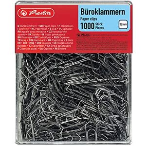 Herlitz 8859100 Büroklammer Brief-, Aktenklammer 32mm verzinkt 1.000er Transparentbox (1, 32mm) Herlitz 8859100 Büroklammer Brief-, Aktenklammer 32mm verzinkt 1.000er Transparentbox (1, 32mm)