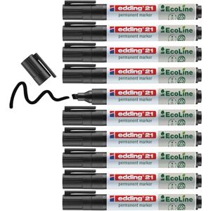 edding 21 Ecoline Permanentmarker schwarz 10 Stifte Rund-Spitze 1,5-3 mm schnell trocknender Permanent Marker wasserfest, wischfest für Karton, Kunststoff, Holz, Metall Universalmarker edding 21 Ecoline Permanentmarker schwarz 10 Stifte Rund-Spitze 1,5-3 mm schnell trocknender Permanent Marker wasserfest, wischfest für Karton, Kunststoff, Holz, Metall Universalmarker