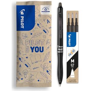 PILOT 1er-Set FriXion Ball Plus + 3 Nachfüllungen Ergonomischer Radierbarer Stift Einziehbar und Nachfüllbar Hoher Schreibkomfort Recycelter Kunststoff Schwarz Mittlere Spitze PILOT 1er-Set FriXion Ball Plus + 3 Nachfüllungen Ergonomischer Radierbarer Stift Einziehbar und Nachfüllbar Hoher Schreibkomfort Recycelter Kunststoff Schwarz Mittlere Spitze