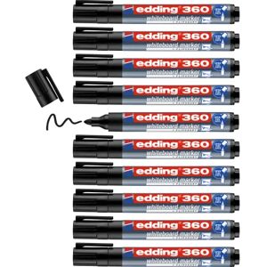 edding 360 Whiteboardmarker schwarz 10 Whiteboard Stifte Rundspitze 1,5-3 mm Boardmarker abwischbar für Whiteboard, Flipchart, Magnettafel, Pinnwand, Memoboard Sketchnotes nachfüllbar edding 360 Whiteboardmarker schwarz 10 Whiteboard Stifte Rundspitze 1,5-3 mm Boardmarker abwischbar für Whiteboard, Flipchart, Magnettafel, Pinnwand, Memoboard Sketchnotes nachfüllbar