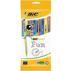 BIC Matic Fun Druckbleistifte 0,7 mm, HB-Minen – Mit Radiergummi, Einziehbar, Nie Schärfen, 3 Minen Inklusive, 10er Beutel BIC Matic Fun Druckbleistifte 0,7 mm, HB-Minen – Mit Radiergummi, Einziehbar, Nie Schärfen, 3 Minen Inklusive, 10er Beutel