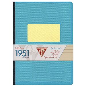 Clairefontaine 195746C Kladde 1951 Back to basics, 96 Blatt, liniert, DIN A5, 14,8 x 21 cm, mit gebundenem Einband und weichem Deckel, 1 Stück, türkis Clairefontaine 195746C Kladde 1951 Back to basics, 96 Blatt, liniert, DIN A5, 14,8 x 21 cm, mit gebundenem Einband und weichem Deckel, 1 Stück, türkis