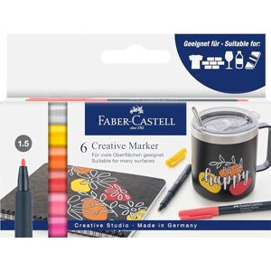 Faber-Castell 160705 Creative Marker Set, 6 Permanent Marker, Stifte Set Summer breeze, für Papier, Glas, Kunststoff uvm. Faber-Castell 160705 Creative Marker Set, 6 Permanent Marker, Stifte Set Summer breeze, für Papier, Glas, Kunststoff uvm.