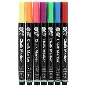 SECURIT Chalkstar Pack of 7 Colored Liquid Chalk Markers for Blackboard, Chalkboard, Window, or Glass Round 1-2 mm Nibs Ideal Chalk Pens for Signs and Advertisements SECURIT Chalkstar Pack of 7 Colored Liquid Chalk Markers for Blackboard, Chalkboard, Window, or Glass Round 1-2 mm Nibs Ideal Chalk Pens for Signs and Advertisements