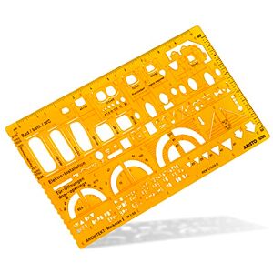 Aristo AR5060 Architektur Kombi Schablone 1 (1:50, Symbole für Grundrissdarstellung, Tuschenoppen, formstabiler PET-Kunststoff) orange-transparent Aristo AR5060 Architektur Kombi Schablone 1 (1:50, Symbole für Grundrissdarstellung, Tuschenoppen, formstabiler PET-Kunststoff) orange-transparent
