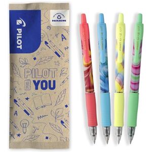 PILOT 4er-Set G2 Flow Limited Edition Einziehbare Gel-Tintenroller Nachfüllbar Hervorragender Schreibkomfort Gehäuse in Rosa, Blau, Gelb, Grün Blaue und schwarze Tinte Mittlere Spitze PILOT 4er-Set G2 Flow Limited Edition Einziehbare Gel-Tintenroller Nachfüllbar Hervorragender Schreibkomfort Gehäuse in Rosa, Blau, Gelb, Grün Blaue und schwarze Tinte Mittlere Spitze