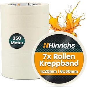 Hinrichs Kreppband 7x Abklebeband 6 Rollen 50m x 30mm + 1 Rolle 50m x 20mm Maler Klebeband zum Streichen und Lackieren Abdeckband für Malerarbeiten Malerkrepp für Renovierung & Auto Hinrichs Kreppband 7x Abklebeband 6 Rollen 50m x 30mm + 1 Rolle 50m x 20mm Maler Klebeband zum Streichen und Lackieren Abdeckband für Malerarbeiten Malerkrepp für Renovierung & Auto