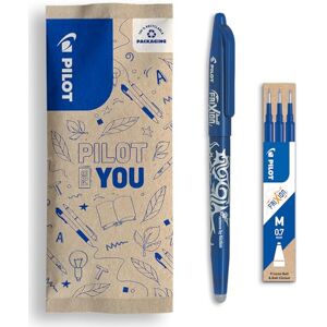 PILOT FriXion Ball 0.7 Set Radierbarer Tintenroller + 3er-Minen-Set Nachfüllbarer Rollerball aus recyceltem Kunststoff Angenehmes Schreibgefühl Blau Mittlere Spitze PILOT FriXion Ball 0.7 Set Radierbarer Tintenroller + 3er-Minen-Set Nachfüllbarer Rollerball aus recyceltem Kunststoff Angenehmes Schreibgefühl Blau Mittlere Spitze