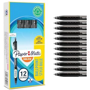 Paper Mate InkJoy 300RT Druckkugelschreiber mittlere Spitze (1,0mm) Schwarz 12 Stück Paper Mate InkJoy 300RT Druckkugelschreiber mittlere Spitze (1,0mm) Schwarz 12 Stück