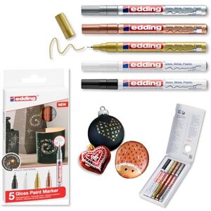 edding 780 Glanzlackmarker schwarz weiß gold silber kupfer (metallic) 5er Set Lackmarker extra-feine Spitze 0,8mm Lackstift für Glas, Stein, Holz, Kunststoff und Papier wasserfest, sehr dünn edding 780 Glanzlackmarker schwarz weiß gold silber kupfer (metallic) 5er Set Lackmarker extra-feine Spitze 0,8mm Lackstift für Glas, Stein, Holz, Kunststoff und Papier wasserfest, sehr dünn