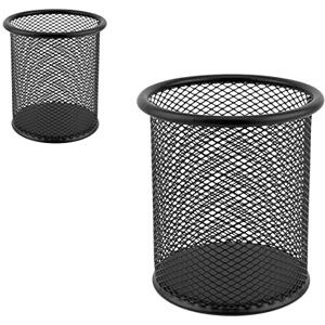 D.RECT 2 Stück Metall Stifteköcher Stiftehalter rund aus Drahtmetall Mesh Multifunktions Becher für Kugelschreiber Ø91 mm Schwarz D.RECT 2 Stück Metall Stifteköcher Stiftehalter rund aus Drahtmetall Mesh Multifunktions Becher für Kugelschreiber Ø91 mm Schwarz