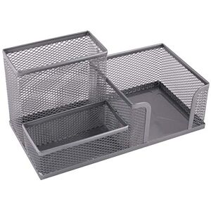 Leviatan Schreibtisch Organizer Stiftehalter Schreibtisch Stifteköcher Tisch-Organizer aus Metall Büroablage mit Zettelhalter Mesh 205x103x98mm silberfarben Leviatan Schreibtisch Organizer Stiftehalter Schreibtisch Stifteköcher Tisch-Organizer aus Metall Büroablage mit Zettelhalter Mesh 205x103x98mm silberfarben