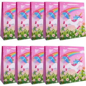 Idena 30481-10 Geschenktüten Einhorn, 10 Stück, Geschenktasche in der Größe 18 x 23 x 8 cm, Papiertüten in Pink mit einem Einhorn Idena 30481-10 Geschenktüten Einhorn, 10 Stück, Geschenktasche in der Größe 18 x 23 x 8 cm, Papiertüten in Pink mit einem Einhorn