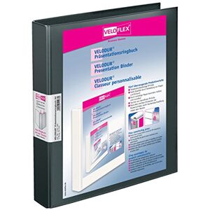 VELOFLEX 1143180 Ringbuch Velodur DIN A4, 2-D-Ring-Mechanik 25 mm, mit Sichttasche vorne und Rückentasche, schwarz VELOFLEX 1143180 Ringbuch Velodur DIN A4, 2-D-Ring-Mechanik 25 mm, mit Sichttasche vorne und Rückentasche, schwarz