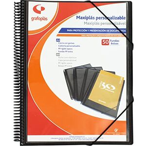 Grafoplás Spiralbindung, 50 Hüllen, aus Polypropylen, Schwarz Grafoplás Spiralbindung, 50 Hüllen, aus Polypropylen, Schwarz