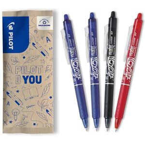 PILOT FriXion Clicker 0.7 Set 4 Stück: 2x Blau, 1x Schwarz/Rot/Grün Radierbarer, Nachfüllbarer Gel- Tintenroller mit Druckmechanik und löschbarer Tinte Komfortables Schreiben Mittlere Spitze PILOT FriXion Clicker 0.7 Set 4 Stück: 2x Blau, 1x Schwarz/Rot/Grün Radierbarer, Nachfüllbarer Gel- Tintenroller mit Druckmechanik und löschbarer Tinte Komfortables Schreiben Mittlere Spitze