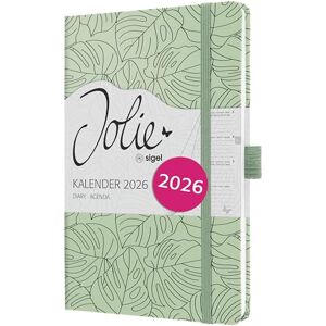 Sigel J6353 Wochenkalender 2026 ca. A5, hellgrün, schwarz, Hardcover, Gummiband, Stiftschlaufe, Einstecktasche, 174 Seiten, vegan, Buchkalender, Terminplaner Taschenkalender Jolie Sigel J6353 Wochenkalender 2026 ca. A5, hellgrün, schwarz, Hardcover, Gummiband, Stiftschlaufe, Einstecktasche, 174 Seiten, vegan, Buchkalender, Terminplaner Taschenkalender Jolie
