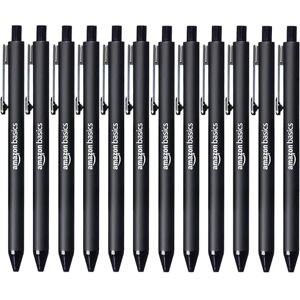 Amazon Basics Einziehbarer Kugelschreiber 12 Stück, Schwarz Amazon Basics Einziehbarer Kugelschreiber 12 Stück, Schwarz