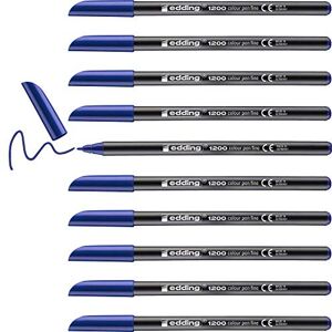 edding 1200 Fasermaler fein blau 10 Stifte Rundspitze 1 mm Filzstift zum Zeichnen und Schreiben für Schule, Mandala edding 1200 Fasermaler fein blau 10 Stifte Rundspitze 1 mm Filzstift zum Zeichnen und Schreiben für Schule, Mandala