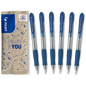 PILOT 6er-Set Super Grip Kugelschreiber Nachfüllbarer und Einziehbarer Kugelschreiber Blau Mittlere Spitze PILOT 6er-Set Super Grip Kugelschreiber Nachfüllbarer und Einziehbarer Kugelschreiber Blau Mittlere Spitze