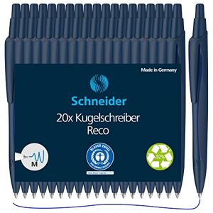 Schneider Reco Kugelschreiber (Aus recyceltem Kunststoff, ausgezeichnet mit "Der blaue Engel", Schreibfarbe: Blau) blau, 20er Pack Schneider Reco Kugelschreiber (Aus recyceltem Kunststoff, ausgezeichnet mit "Der blaue Engel", Schreibfarbe: Blau) blau, 20er Pack