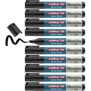 edding 32 EcoLine Flipchartmarker schwarz 10 Stifte Keilspitze 1-5 mm zum Schreiben, Zeichnen auf Flipcharts Tinte schlägt nicht durch Papier trocknet nicht aus nachfüllbar edding 32 EcoLine Flipchartmarker schwarz 10 Stifte Keilspitze 1-5 mm zum Schreiben, Zeichnen auf Flipcharts Tinte schlägt nicht durch Papier trocknet nicht aus nachfüllbar