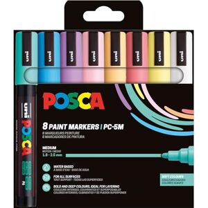 POSCA 182552 Marker Set, 8 Acrylstifte PC-5M, Permanent Marker 1,8 2,5 mm Rundspitze POSCA 182552 Marker Set, 8 Acrylstifte PC-5M, Permanent Marker 1,8 2,5 mm Rundspitze