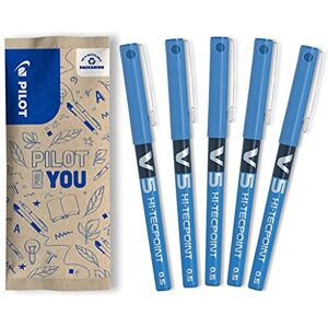 PILOT Hi-Tecpoint V5 Tintenroller feine Stifte mit flüssiger Tinte und 0,5-mm-Spitze für präzises Schreiben, schnell trocknende, auslaufsichere Tintenroller 5er Set Blau dokumentenecht PILOT Hi-Tecpoint V5 Tintenroller feine Stifte mit flüssiger Tinte und 0,5-mm-Spitze für präzises Schreiben, schnell trocknende, auslaufsichere Tintenroller 5er Set Blau dokumentenecht