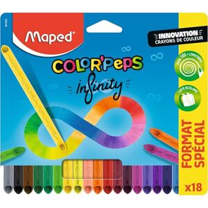 Maped Color'Peps Infinity Buntstifte – 100% Mine, 100% verwendbar – kein Abfall – ohne Anschneiden – hält sehr lange – ergonomische Dreiecksform – Beutel mit 18 Stiften Maped Color'Peps Infinity Buntstifte – 100% Mine, 100% verwendbar – kein Abfall – ohne Anschneiden – hält sehr lange – ergonomische Dreiecksform – Beutel mit 18 Stiften