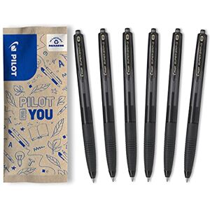 PILOT 6er-Set Super Grip G Kugelschreiber Nachfüllbarer und einziehbarer Kugelschreiber mit ultraweicher Tinte Flüssiges und komfortables Schreiben 6 Schwarz Mittlere Spitze PILOT 6er-Set Super Grip G Kugelschreiber Nachfüllbarer und einziehbarer Kugelschreiber mit ultraweicher Tinte Flüssiges und komfortables Schreiben 6 Schwarz Mittlere Spitze