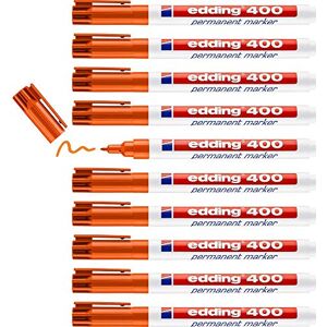 edding 400 Permanentmarker orange 10 Stifte feine Rundspitze 1 mm wasserfest, schnell-trocknend wischfest für Karton, Kunststoff, Holz, Metall, Glas edding 400 Permanentmarker orange 10 Stifte feine Rundspitze 1 mm wasserfest, schnell-trocknend wischfest für Karton, Kunststoff, Holz, Metall, Glas