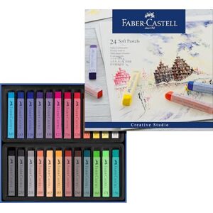 Faber-Castell 128324 Softpastellkreiden, 24 Farben, weiche Pastellkreiden, leicht verwisch- und mischbar Faber-Castell 128324 Softpastellkreiden, 24 Farben, weiche Pastellkreiden, leicht verwisch- und mischbar