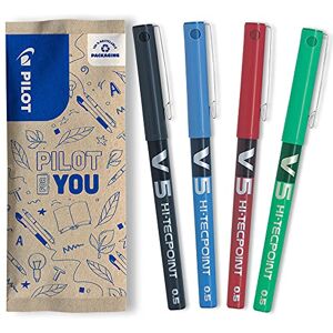 PILOT Hi-Tecpoint V5, Tintenroller, 4er Set (Schwarz, Blau, Rot, Grün) PILOT Hi-Tecpoint V5, Tintenroller, 4er Set (Schwarz, Blau, Rot, Grün)