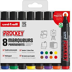 uni-ball Uni Prockey Uni Mitsubishi Pencil – Permanentmarker geruchslos PM126 – Multihalter, Wasserbasis, geruchsneutral – abgeschrägte Spitze 5,7 mm – Null-Verpackung aus Kunststoff – 8 Farben uni-ball Uni Prockey Uni Mitsubishi Pencil – Permanentmarker geruchslos PM126 – Multihalter, Wasserbasis, geruchsneutral – abgeschrägte Spitze 5,7 mm – Null-Verpackung aus Kunststoff – 8 Farben