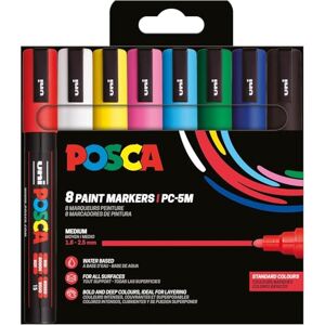 POSCA 182558 Marker Set, 8 Acrylstifte PC-5M, Permanent Marker 1,8 2,5 mm Rundspitze POSCA 182558 Marker Set, 8 Acrylstifte PC-5M, Permanent Marker 1,8 2,5 mm Rundspitze