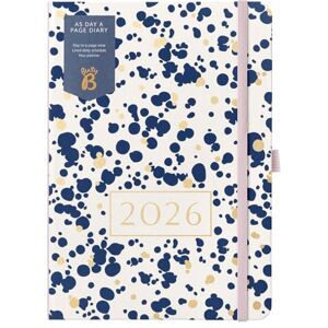 Busy B A5 Terminkalender 2026 Tagesplaner für Schüler, Berufstätige und Lehrer Marineblauer Spray Muster mit Goldfolieverzierung, elastischem Schließband und Lesebändchen Busy B A5 Terminkalender 2026 Tagesplaner für Schüler, Berufstätige und Lehrer Marineblauer Spray Muster mit Goldfolieverzierung, elastischem Schließband und Lesebändchen