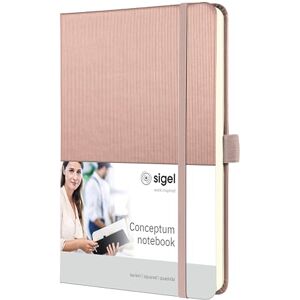 Sigel CO400 Premium Notizbuch A5 kariert rose metallic, Hardcover, 194 nummerierte Seiten, nachhaltiges Papier, mit Inhaltsverzeichnis, Stiftschlaufe, Falttasche, Gummibandverschluss, Conceptum Sigel CO400 Premium Notizbuch A5 kariert rose metallic, Hardcover, 194 nummerierte Seiten, nachhaltiges Papier, mit Inhaltsverzeichnis, Stiftschlaufe, Falttasche, Gummibandverschluss, Conceptum