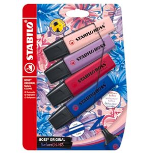 STABILO Textmarker BOSS ORIGINAL NatureCOLORS Wildflower 4er Blister rouge, ultramarinblau, grauviolett, burgunderrot STABILO Textmarker BOSS ORIGINAL NatureCOLORS Wildflower 4er Blister rouge, ultramarinblau, grauviolett, burgunderrot