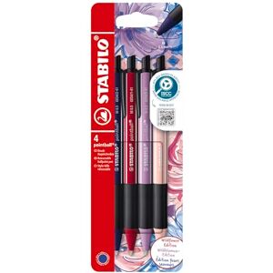 STABILO Druck-Kugelschreiber pointball NatureCOLORS Wildflower 4er Pack burgunderrot, preußischblau, grauviolett, rouge Schreibfarbe blau STABILO Druck-Kugelschreiber pointball NatureCOLORS Wildflower 4er Pack burgunderrot, preußischblau, grauviolett, rouge Schreibfarbe blau