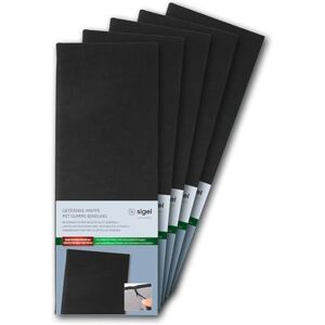 Sigel GM100/5 Getränkemappe Barformat 1/2 A4, Speisekarte, für Cafes und Bars, Gummi-Bindung, schwarz mit Leinenstruktur, 5er Pack, strapazierfähig und leicht abwischbar Sigel GM100/5 Getränkemappe Barformat 1/2 A4, Speisekarte, für Cafes und Bars, Gummi-Bindung, schwarz mit Leinenstruktur, 5er Pack, strapazierfähig und leicht abwischbar