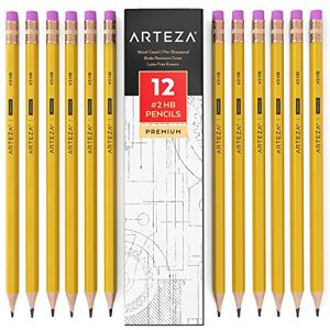 ARTEZA #2 HB Graphitstifte mit Holzummantelung, Großpackung mit 12 Stück, vorgespitzt mit latexfreien Radiergummis, für Schule, Büro, Schreiben, Zeichnen und Skizzieren ARTEZA #2 HB Graphitstifte mit Holzummantelung, Großpackung mit 12 Stück, vorgespitzt mit latexfreien Radiergummis, für Schule, Büro, Schreiben, Zeichnen und Skizzieren