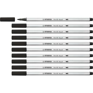 STABILO Premium-Filzstift mit Pinselspitze für variable Strichstärken Pen 68 brush 10er Pack schwarz STABILO Premium-Filzstift mit Pinselspitze für variable Strichstärken Pen 68 brush 10er Pack schwarz