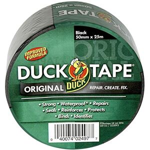 Duck Tape Original schwarzes Klebeband, verbesserte Formel, hohe Festigkeit, wasserdicht, Gaffer- und Dukt-Klebeband, Reparaturband, 50 mm x 25 m Duck Tape Original schwarzes Klebeband, verbesserte Formel, hohe Festigkeit, wasserdicht, Gaffer- und Dukt-Klebeband, Reparaturband, 50 mm x 25 m