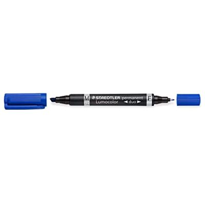 Staedtler Lumocolor 348 Permanent Duo – Blau, 10er Set 2 Rundspitzen 0,6 & 1,5 mm, wisch- & wasserfest, DRY SAFE – Art.-Nr. 348-3 Staedtler Lumocolor 348 Permanent Duo – Blau, 10er Set 2 Rundspitzen 0,6 & 1,5 mm, wisch- & wasserfest, DRY SAFE – Art.-Nr. 348-3