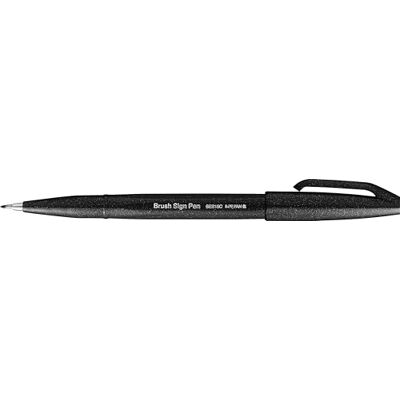 Pentel SES15C-A Faserschreiber mit Flexibler Pinsel-ähnlicher Spitze schwarz Pentel SES15C-A Faserschreiber mit Flexibler Pinsel-ähnlicher Spitze schwarz